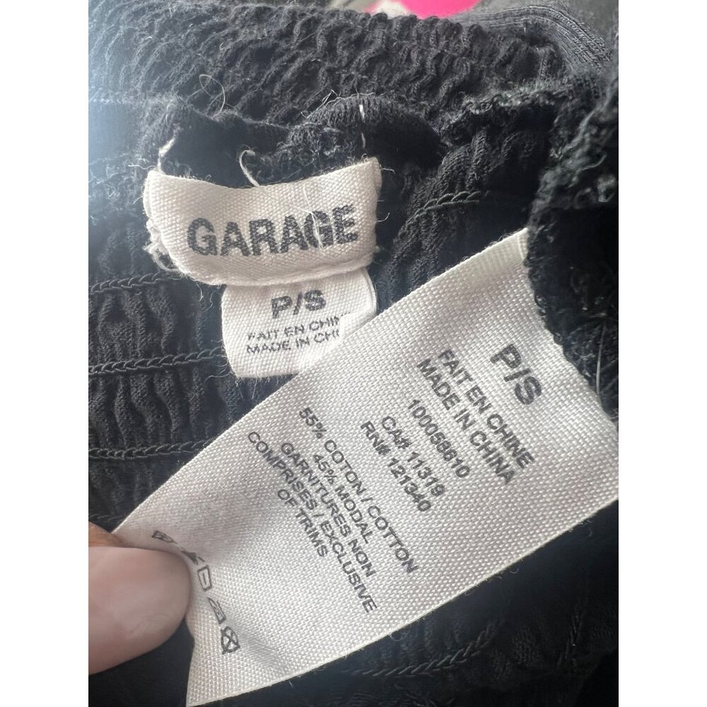 Garage Black Smocked Tie Straps & Ruffled Hem Crop Top - Picture 12 of 14